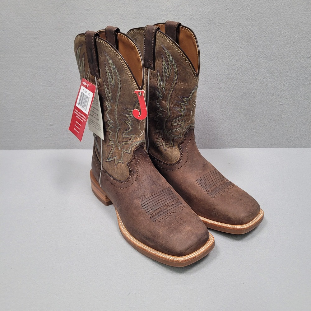 Justin Rustle Grizzly Brown Cowhide 11in Western Boots OL7335 Mens 10 D NEW